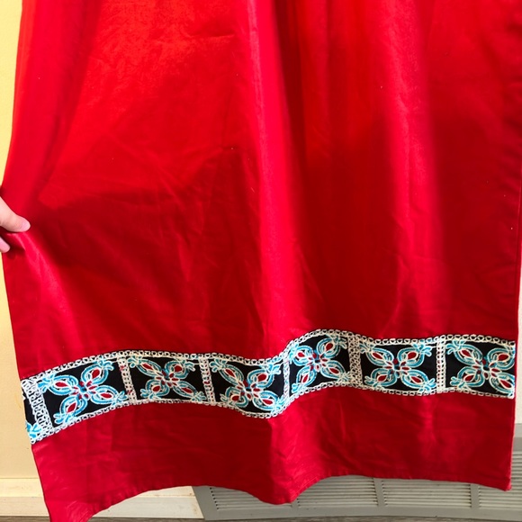 NEW| Red Embroidered Jalabiya/Dress - Picture 6 of 6